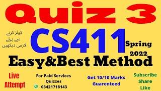 cs411 quiz no 3 solution spring 2022 cs411 quiz 3 2022 cs411 quiz 3 solution spring 2022 cs411 quiz