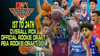 1st TO 24TH OVERALL PICK OFFICIAL ROOKIE DRAFT PBA ROOKIE DRAFT 2021
