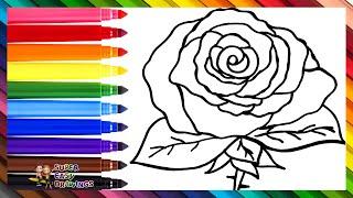 Draw And Color A Rose  Drawings For Kids