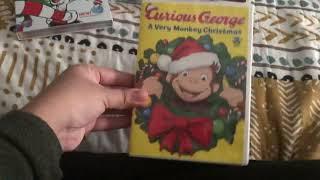 My Christmas VHS and DVDs from Arthur, Caillou, Curious George and The Cat in the Hat