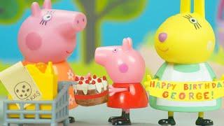  Peppa Pig Stop Motion: Shopping for George's Birthday Present | Family Kids Cartoon