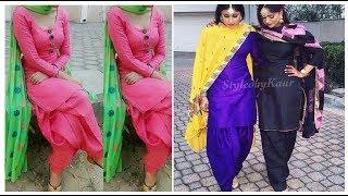 Plain Suits For Girls || College Wear Plain Suit With Contrast Dupatta || Punjabi Suits 2018-19