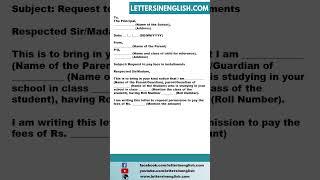 Letter To Principal Requesting To Submit School Fees In Installments