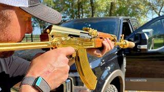 Gold Plated AK47 vs Bulletproof Car Door 