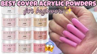 The BEST Cover Acrylic Powders for Beginners - LazyGirl Method Nails w/ Makartt Pro Cover Acrylics