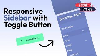 Bootstrap 4 Sidebar Menu Responsive with Sub menu | Create Responsive Side Navigation | Source File