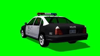 US Police Car drive 3 - green screen effects - free use