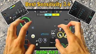  Best Sensitivity 3.4 XIAOMI PAD 6 Pro  HDR+60fps TEST And 4 Finger Claw #pubgmobile