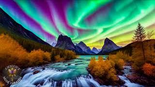 Aurora & Rippling Stream Soundscape - Northern Lights & Deep Sleep Ambient Music - Heal Your Mind