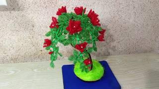 Как сделать дерево из бисера Часть 1  // How to make a tree from beads Part 1 A4