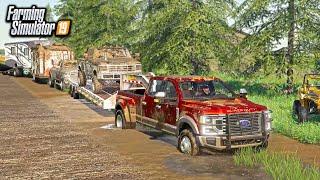 LIFTED TRUCKS GOING MUDDING! (GOT STUCK DEEP) | FARMING SIMULATOR 2019