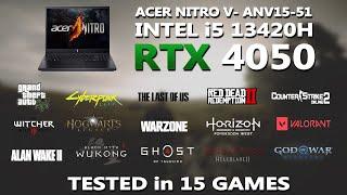 Acer Nitro V- RTX 4050 + i5 13420H Gaming Benchmark Test | Tested in 15 Games | RTX 4050 |