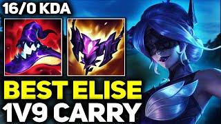 RANK 1 BEST ELISE IN THE WORLD 1V9 CARRY GAMEPLAY! | Season 14 League of Legends
