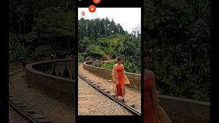 Crazy girl walking on railway track #ytshorts #ytviral