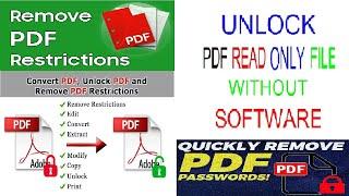 How to Unlock PDF Files Without Software | Remove PDF Password | How to Remove PDF Restrictions