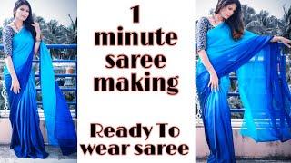 one minute saree making /ready to wear saree  malayalam tutorial