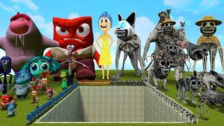 BIG HOLE INSIDE OUT 2 FAMILY VS ALL ZOONOMALY MONSTERS SPARTAN KICKING in Garry's Mod