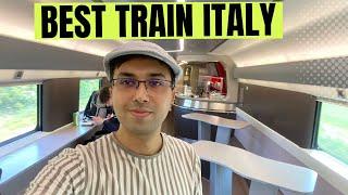 Luxury Train Travel on high-speed Trenitalia Train from Venice to Milan, Italy.