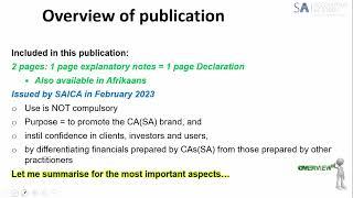 CA(SA) Declaration on Compilation of AFS