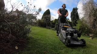 Mowing spring lawns with the Hayter 48 Pro and Toro Prostripe 560.