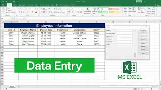 Data Entry using Form in Microsoft Excel | Data Entry in Excel