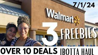 Walmart Deals 7/1/24: Walmart Ibotta Haul: Couponing At Walmart This Week: 3 FREEBIES: OVER 10 DEALS