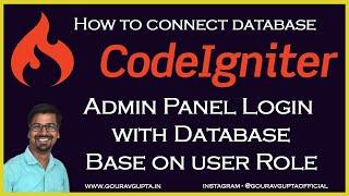 Codeigniter 3 - Admin Login System | Login with Authentication, Validation | User-Admin | Chapter #5