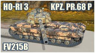 FV215b, Ho-Ri Type III & Kpz. Pr.68 (P) • WoT Blitz Gameplay