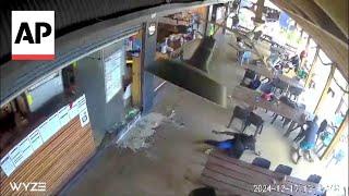 CCTV video: People flee cafe as magnitude 7.3 earthquake hits Vanuatu