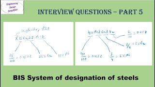 Interview questions part 5 - BIS system of designation of steels