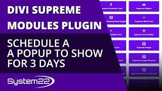 Divi Supreme Modules Schedule A Popup To Show For 3 Days 