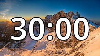 30 Minute Timer | Snowy Mountains | NO Music