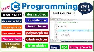 C++ Full Course (Hindi) | Learn Coding