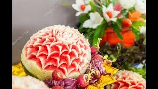 Fresh fruits carving.idea's fresh fruits carving chef carving fruits.Live Kitchen Pizzagalli