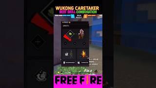 wukong character on free  best skill combination #freefire #garena #shorts