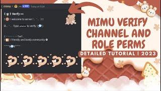 How to make a cute mimu verification and Anti Spam | slash commands | Easy guide