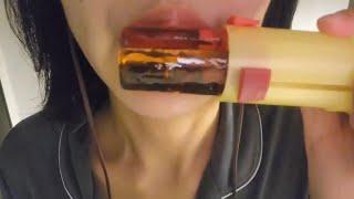 ASMR 푸시팝 사탕 이팅 사운드 / push pop candy / lollipop asmr / 엉망진창 먹기 / messy eating sound