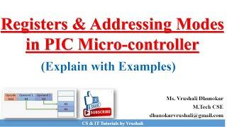 PA 1.5 Registers & Addressing Modes in Micro-controller | Working | Examples