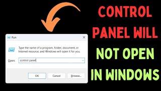 How to Fix Control Panel Not Opening in Windows 11