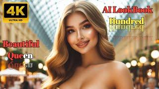 [4K]AI LookBook Hundred AI Girl Model Wearing Lemon Yellow Skirt and Top In Rose Market|#ai