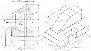 Isometric View | Isometric Projection | Engineering Drawing First Angle Method | Object 3