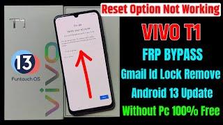 Vivo T1 Frp Bypass Android 13 Update | Reset Option Now Working | Setup Offline Option Not Showing