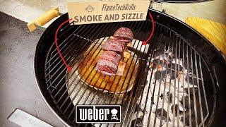 Weber Kettle Transformed Into An Offset BBQ Smoker? / Smoke & Sizzle, Flame Tech Grills/ Short Ribs!