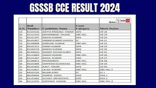 GSSSB CCE Result 2024 | Cut Off Marks, Merit List
