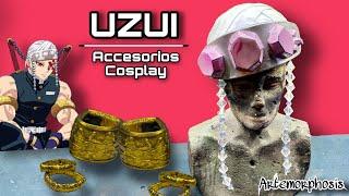CÓMO HACER ACCESORIOS DE UZUI TENGEN DE KIMETSU NO YAIBA/  Uzui Demon slayer cosplay props/ DIY