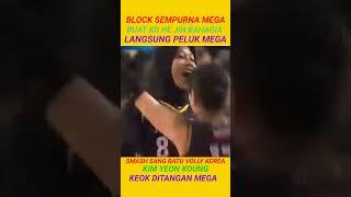 Block terbaik Mega, bikin ratu volly korea tidak bisa tidur nyenyak #shorts #videoshort #shortsfeed