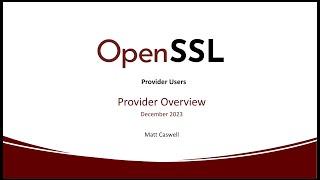 OpenSSL Providers Overview