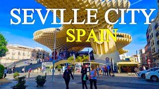 Seville, Spain. City Downtown Winter day Walk Tour. Sevilla Walking Tour