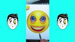 Realistic Smiley Face Emoji Art - Nightmare Fuel