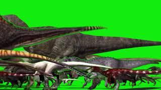 Dinosaur Stampede From Meteor Green Screen (Extended Opening)